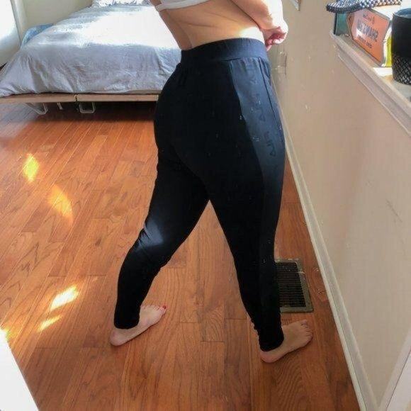 Fila Mesh Logo Paneled Jogger Leggings Black XS - Picture 5 of 8